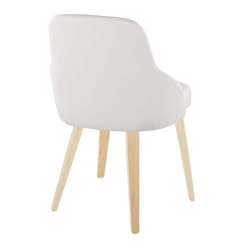 York Upholstered Contemporary Chair in Natural Wood - Set of 2