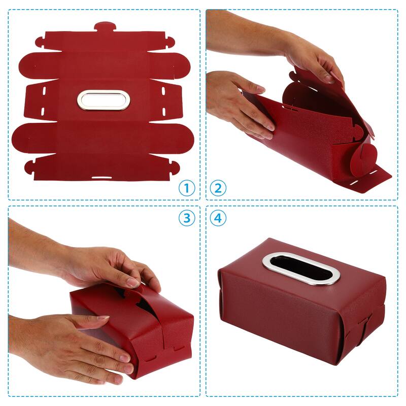 7.8x4.3x2.7" Tissue Box Cover, Rectangle Napkin Paper Towel Dispenser Holder for Countertop Home Office Car