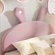 preview thumbnail 22 of 29, Twin/Full Size Upholstered Platform Bed w/Cartoon Ears Shaped Headboard & Light, Cartoon Twin Bed Frame w/2 Small Storage Stools