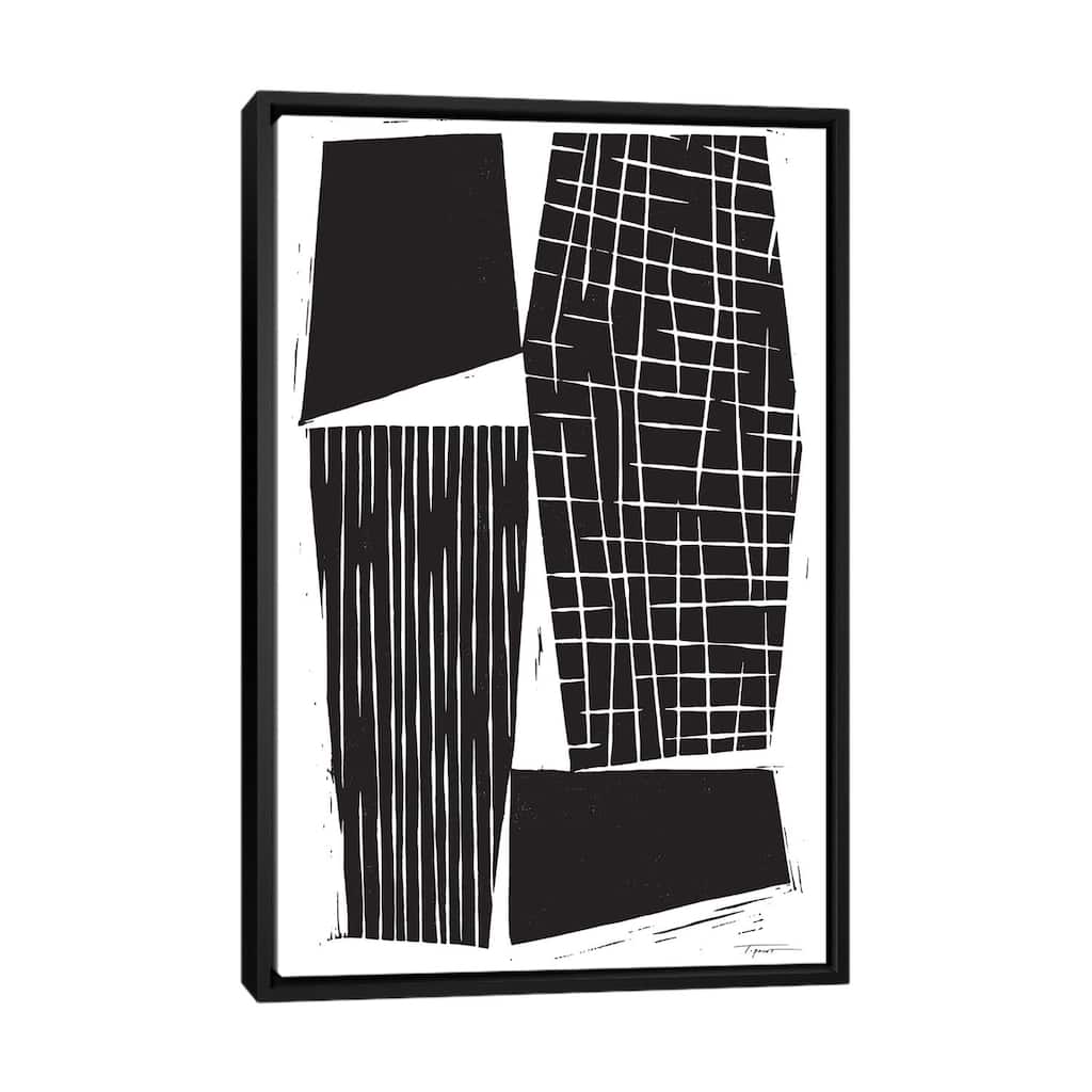 iCanvas "Four Minimalist Geometric Forms With Patterns" by Statement Goods Framed Canvas Print