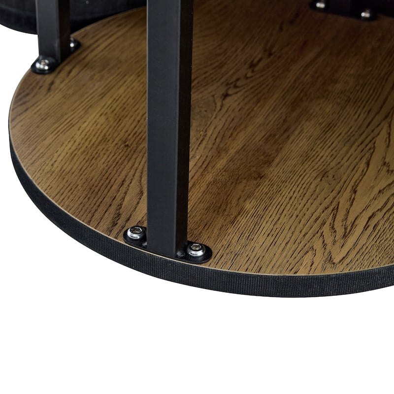27.5" MDF Coffee Table with Roman Column Legs and Hidden Storage for Living Room