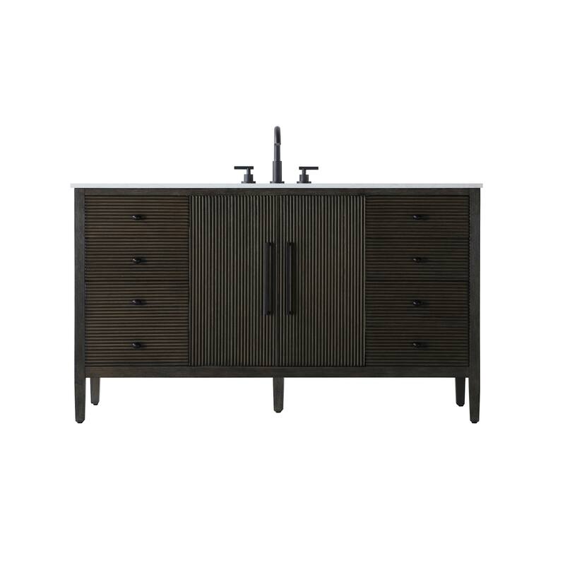 Elegant Lighting VF29660 Blakely 60" Free Standing Single Basin Vanity - Chocolate Oak