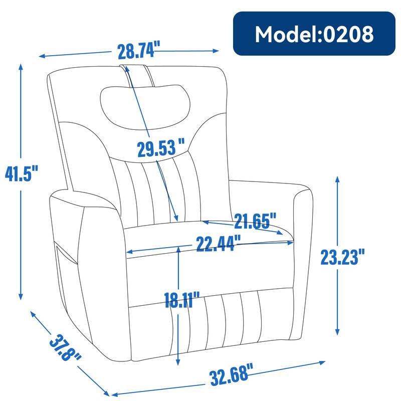 Beige Power Recliner with Swivel, Rocking Motion & Lumbar Pillow