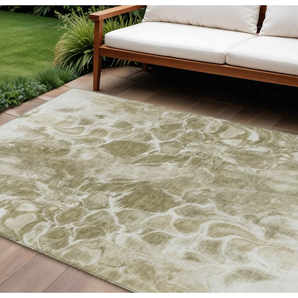HomeRoots Abstract Transitional Rectangle Outdoor Rug
