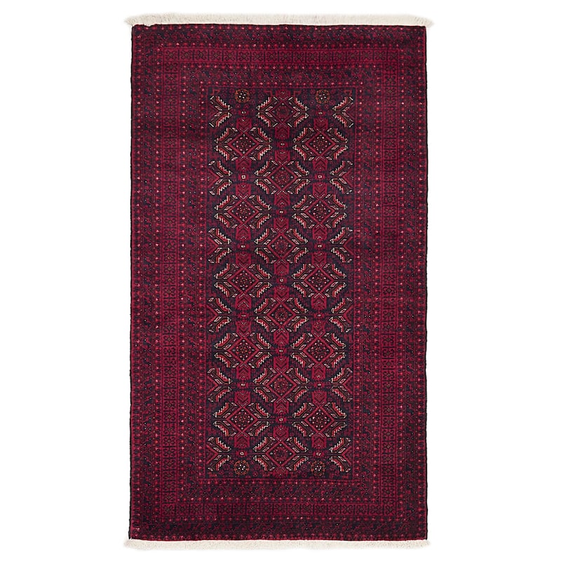ECARPETGALLERY Hand-knotted Teimani Red Wool Rug - 3'7 x 6'4
