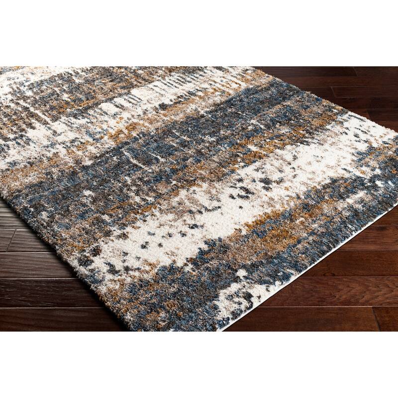Livabliss Cathal Abstract Stripe Shag Area Rug