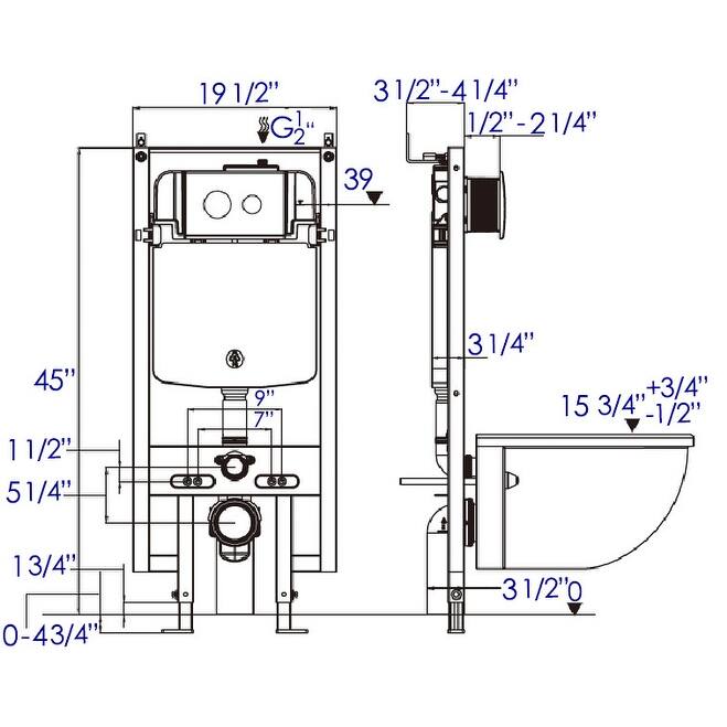 Eago PWG380 1.1 / 1.6 GPF Dual Flush Toilet Tank Only with Actuator