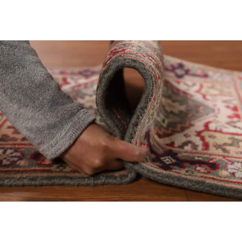 Hand Knotted Oriental 100% Wool Carpet Traditional Medallion Greys & Charcoal Heriz (serapi) Area Rug - 3' 0'' X 2' 0''