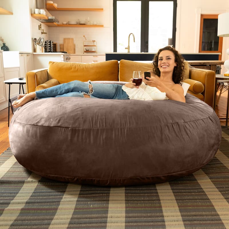 Jaxx Cocoon 6 Ft Giant Bean Bag Sofa and Lounger for Adults, Microsuede - Chocolate