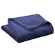 preview thumbnail 54 of 59, Vellux Cotton Knit Blanket Super Soft Lightweight All Season Throw King - Navy
