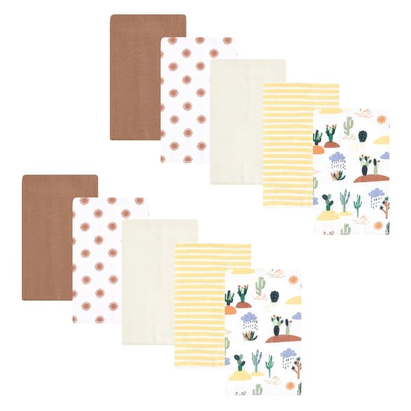 slide 1 of 1, Hudson Baby Flannel Burp Cloth 10pk, Fun Desert, One Size - Fun Desert 10 Pack - One Size One Size - Fun Desert 10 Pack