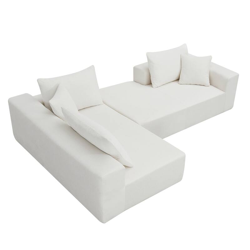 Modular L-Shape Sectional Sofa Set, Upholstered Sleeper Sofa