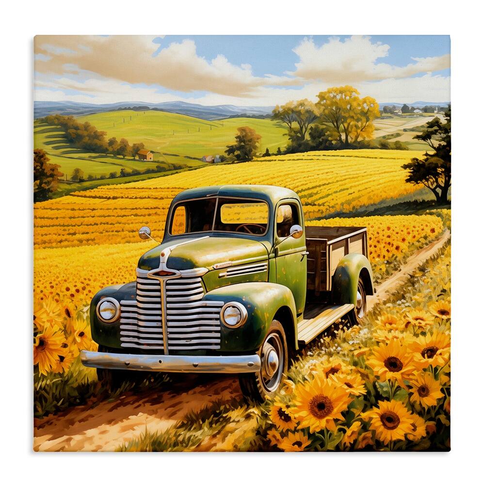 Stupell Truck Through Sunflower Field Canvas Wall Art Design By Heidi Kuntz
