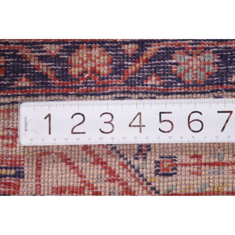 Hand Knotted Oriental 100% Wool Carpet Traditional All-Over Red Botemir Runner Rug - 10' 3'' X 3' 6''