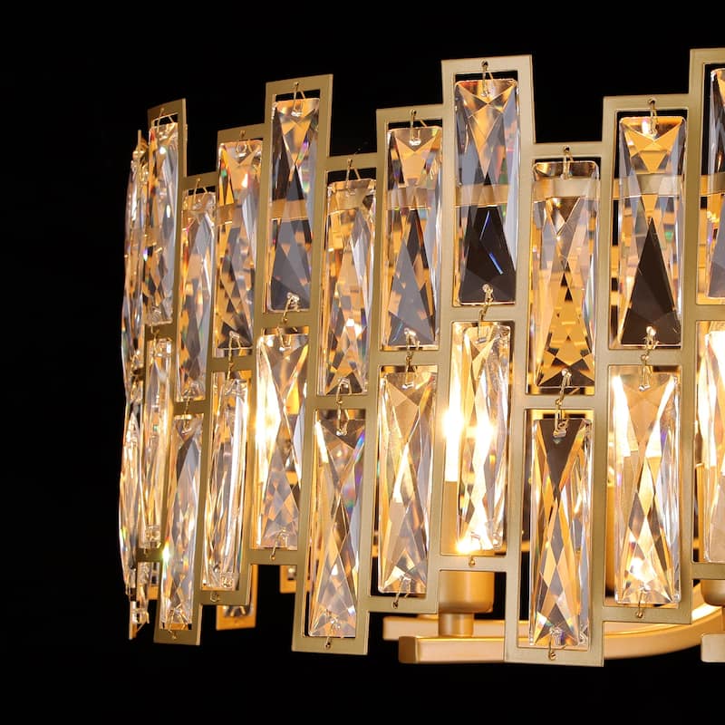 Starsky 8-Light 24in. Modern Crystal Drum Ceiling Lights Round Chandelier