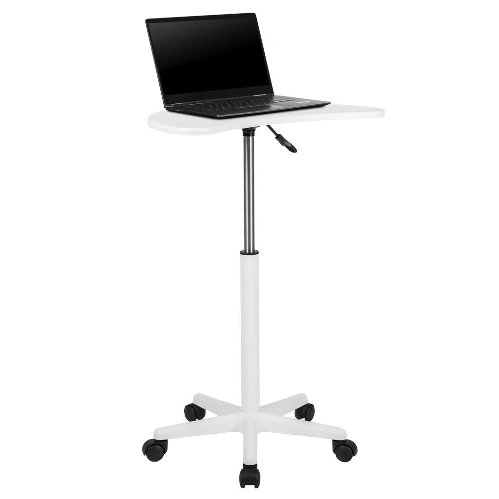 Maple Sit to Stand Mobile Laptop Computer Desk
