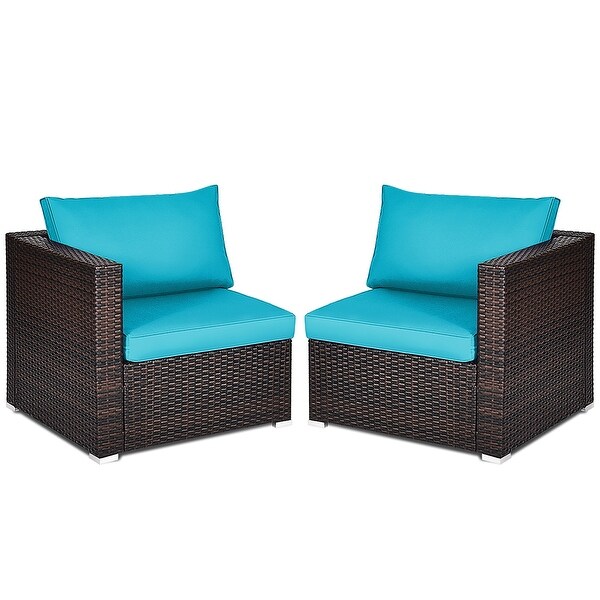 Rattan corner 2025 sofa with chair