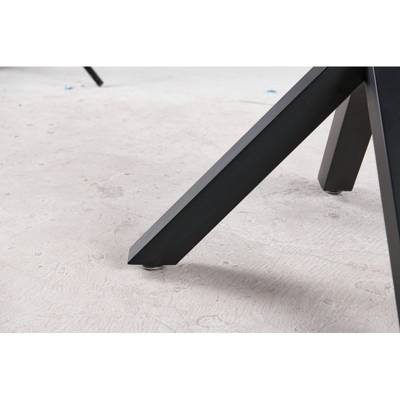 42.1"W Mid-century Round Dining Table with Metal Cross Leg and MDF Top