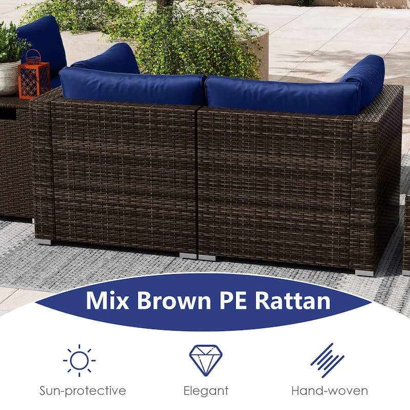 Costway 7 Pieces Outdoor Furniture Set with 32" Fire Pit Table and - See Details