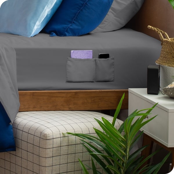slide 2 of 7, Bare Home Double Brushed Deep Pocket Fitted Sheet California King - Grey (Dual Pocket)