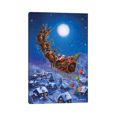 iCanvas "Santa Flying" by Ali Corti Canvas Print