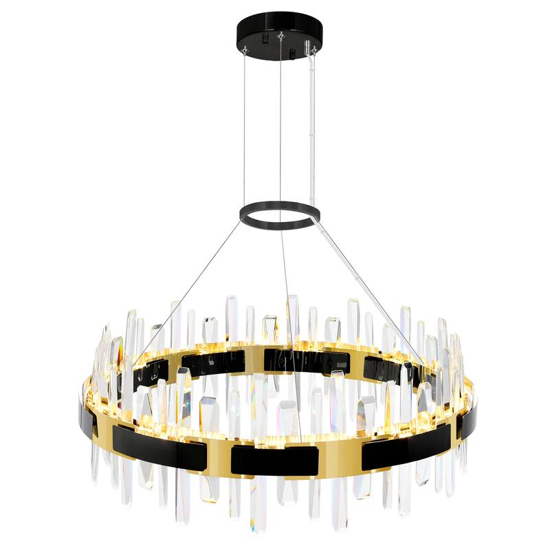 Aya Integrated LED 32in Pearl Black Chandelier