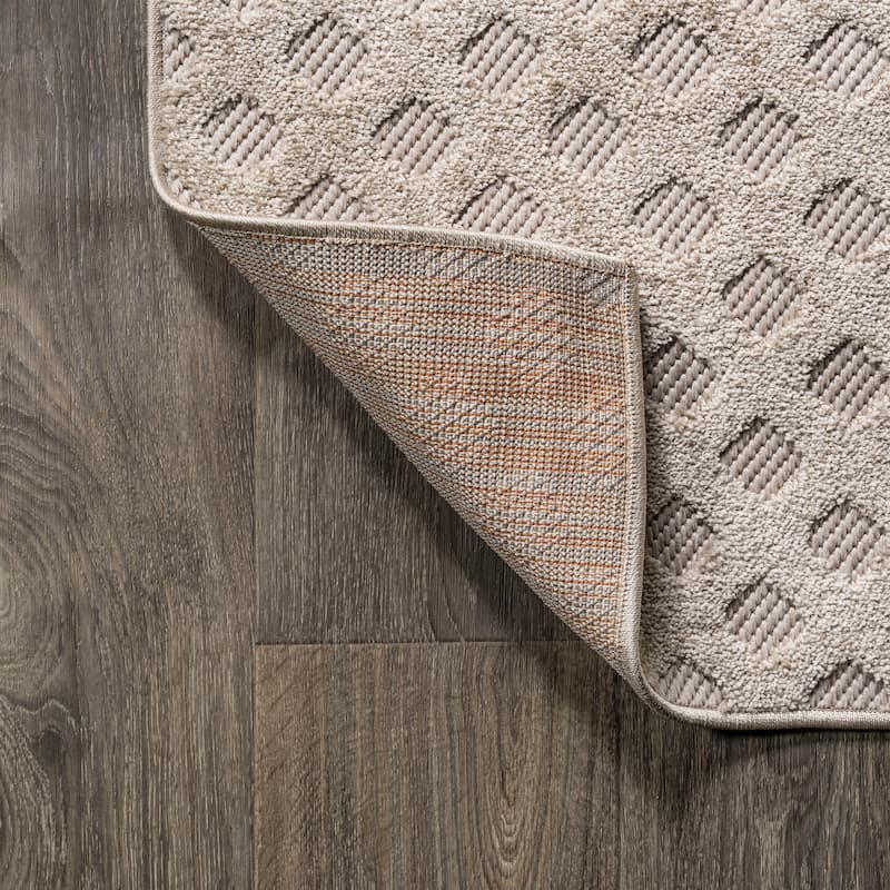 JONATHAN Y Citta High-Low Pile Mini-Diamond Trellis Indoor/Outdoor Area Rug