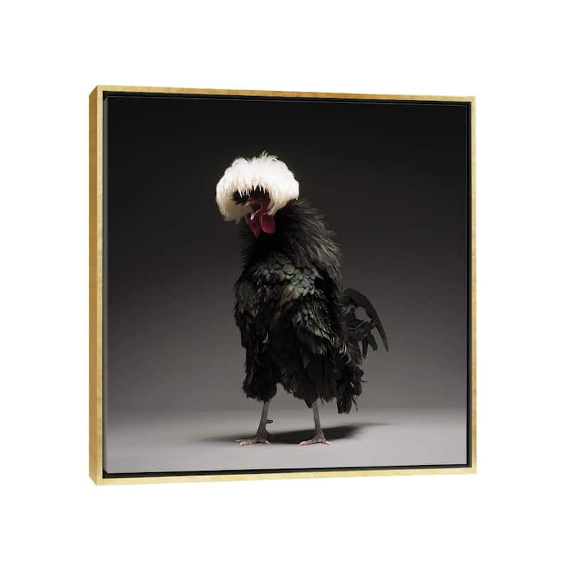 iCanvas "Black Polish Big" by CHICken Framed Canvas Print - Gold - 26x26
