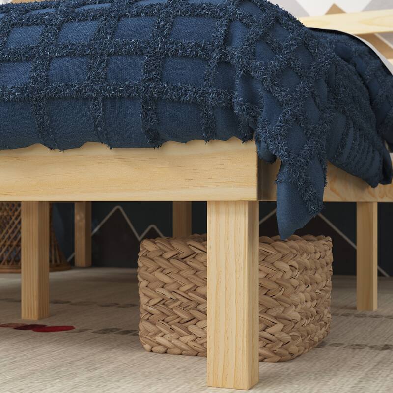 Priage by ZINUS Pine Wood Platform Bed Frame with Headboard