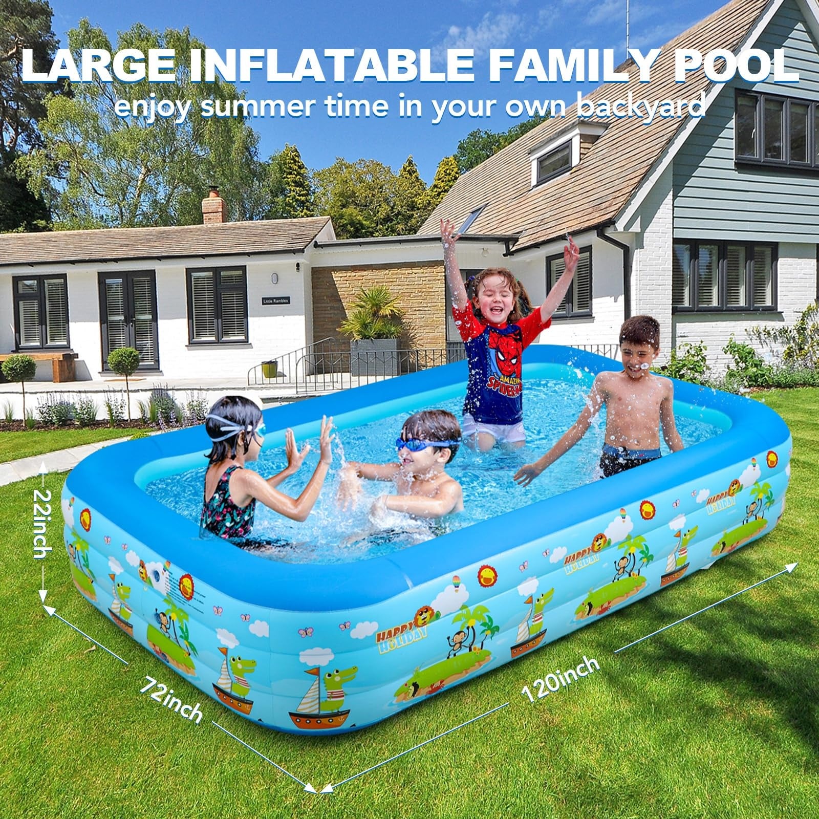Backyard Pool Large Inflatable Swimming Pool, 145