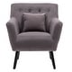 preview thumbnail 4 of 7, Mid-Century Modern Tufted Back Accent Chairs Armchair with Pillow and Solid Wood Legs for Living Room