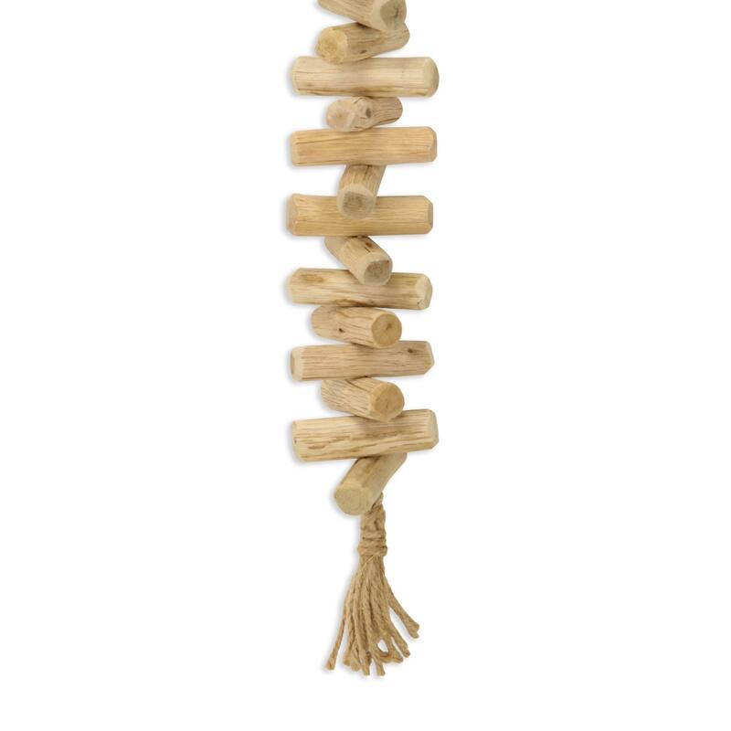 Wooden Bar Tassel Hanging Door Curtain Decoration - 40" - Brown - Small