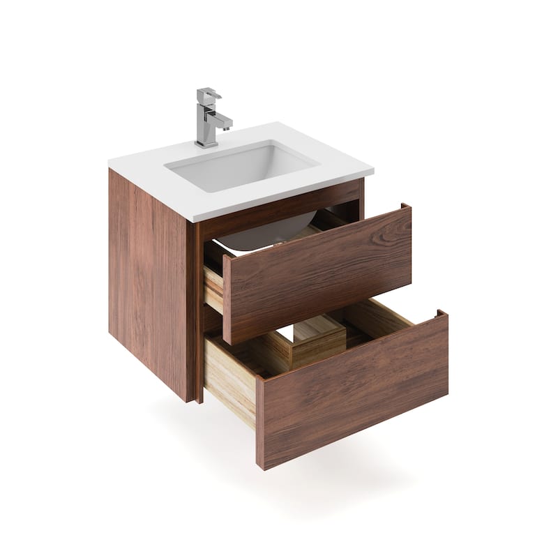 Fresca FCB3124-CWH-U Formosa 24" Wall Mounted Single Basin Vanity Set
