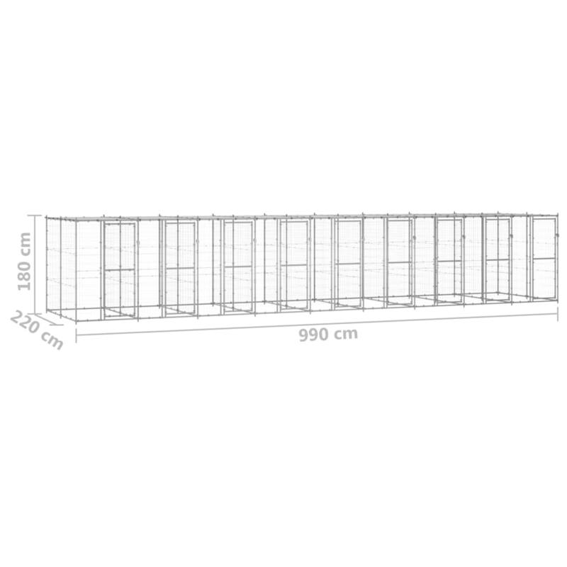 vidaXL Outdoor Dog Pen Pet Crate Kennel Cage Playpen House for Yard Steel