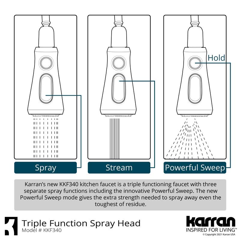 Karran Kadoma Touchless One-Handle Triple Function Sprayer Kitchen Faucet