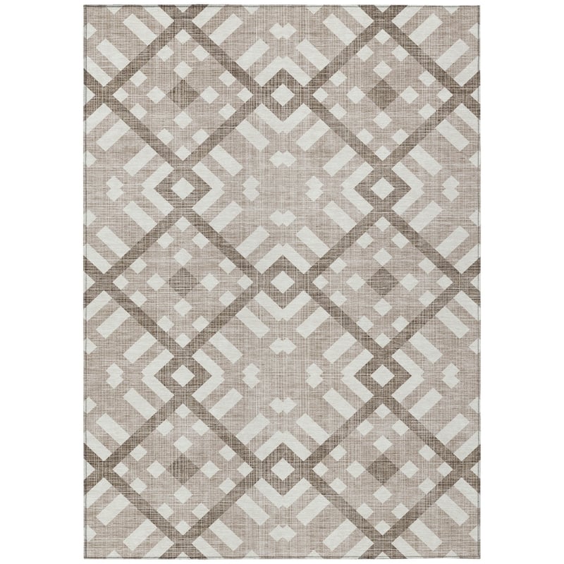 HomeRoots Geometric Transitional Rectangle Outdoor Rug