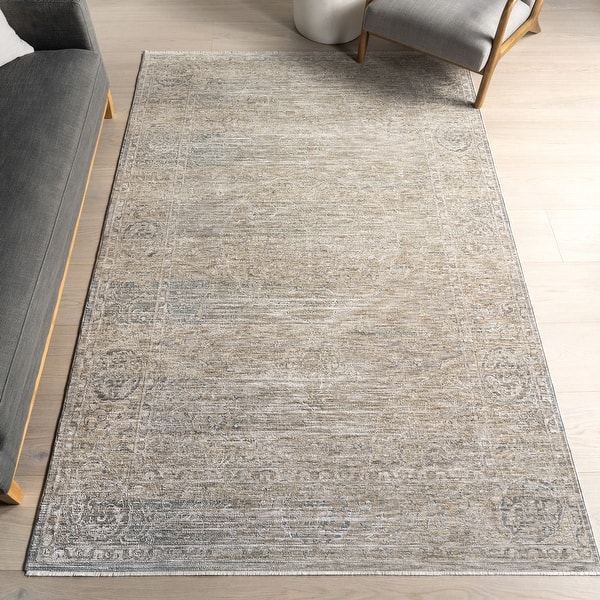 slide 2 of 9, Nuloom Griselda Medallion Fringe Area Rug 10' x 13' - Light Beige - Rectangle