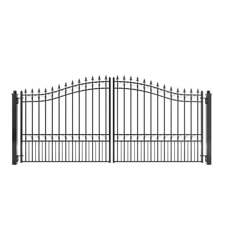 ALEKO Steel 18 ft Dual Swing London Style Driveway Gate with Gate Opener