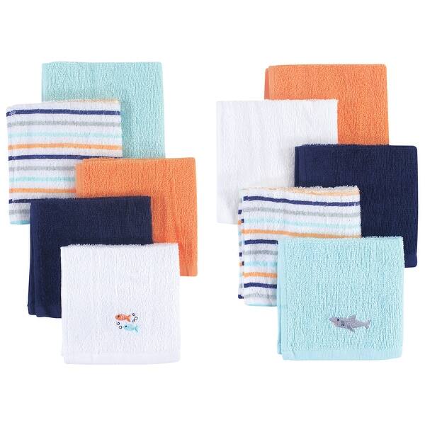 slide 1 of 1, Hudson Baby Infant Boy Super Soft Cotton Washcloths, Shark, One Size - Shark - One Size One Size - Shark