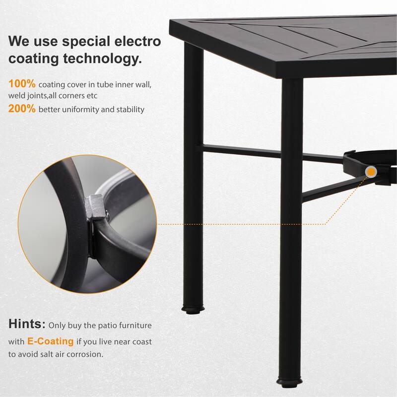 MAISON ARTS 3-Piece Metal Bistro Round Patio Dining Set
