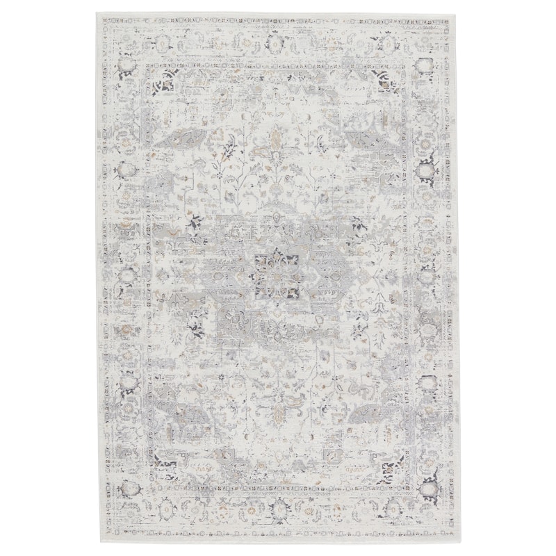Ellington Medallion Cream/ Gray Area Rug - 9'6"X13' - Runner/Rectangle