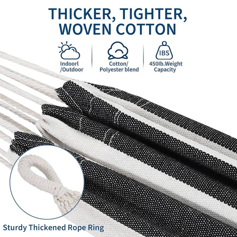 450lb Large Capacity Double Hammock with Steel Stand with Carry Bag for Patio Backyard Poolside