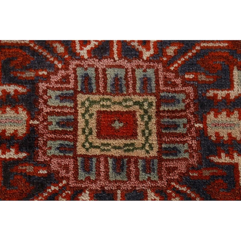 Hand Knotted Oriental 100% Wool Carpet Traditional Medallion Oranges & Rust Heriz (serapi) Area Rug - 9' 10'' X 8' 0''