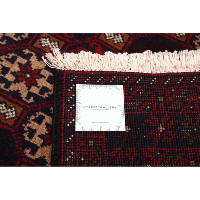 ECARPETGALLERY Hand-knotted Teimani Red Wool Rug - 3'4 x 5'11