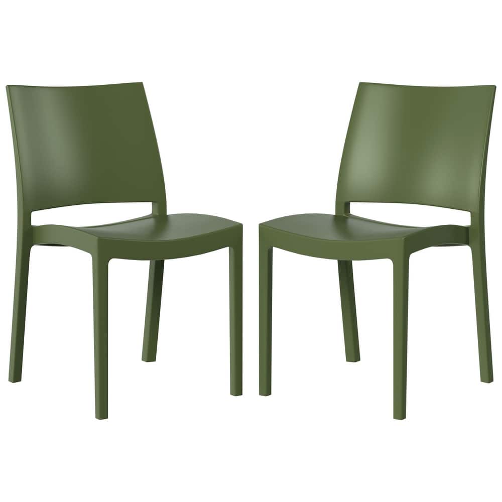 Frond and Form Outdoor Patio Stacking Dining Side Chair (Set of 2)