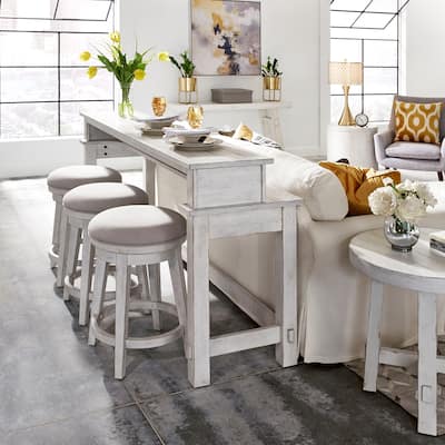 Modern Farmhouse Flea Market White Distressed 4 Piece Set