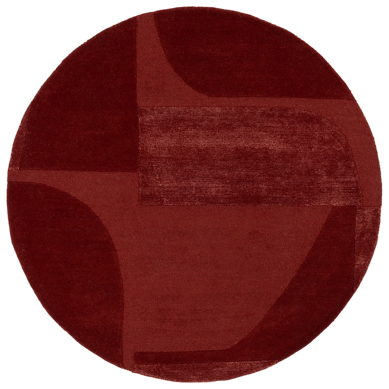 SAFAVIEH Handmade Fifth Avenue Shamira Mid-Century Modern New Zealand - 6' x 6' Round - Rust