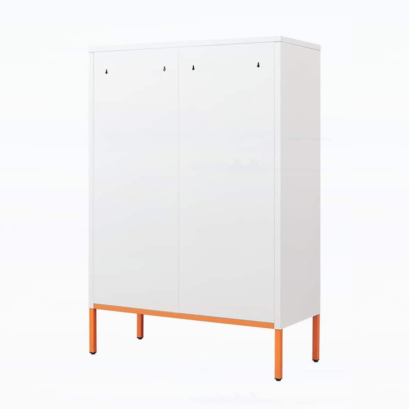 Minimalist Shoe Cabinet with Adjustable Mesh Doors