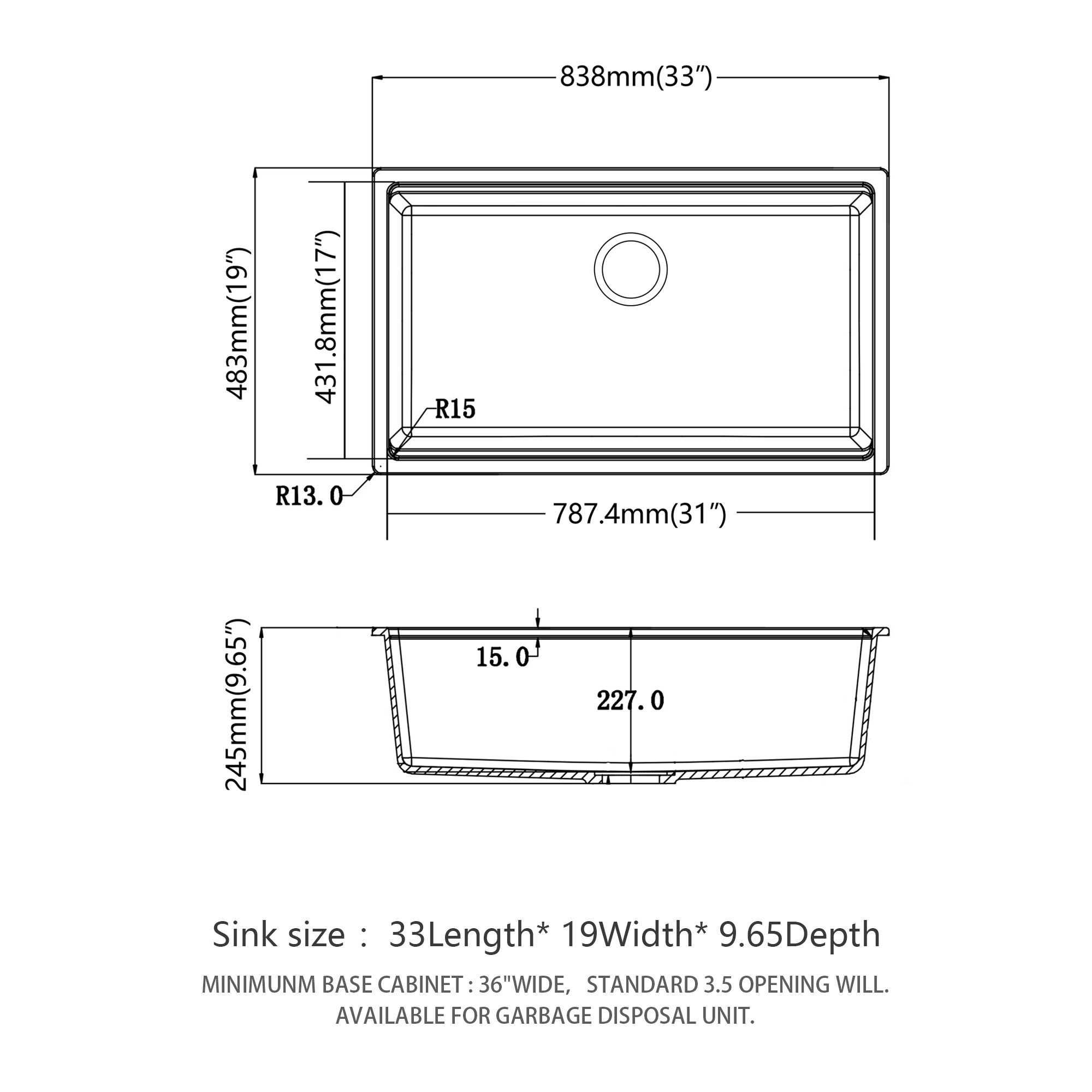 White Granite Composite Undermount Single Bowl Kitchen Sink