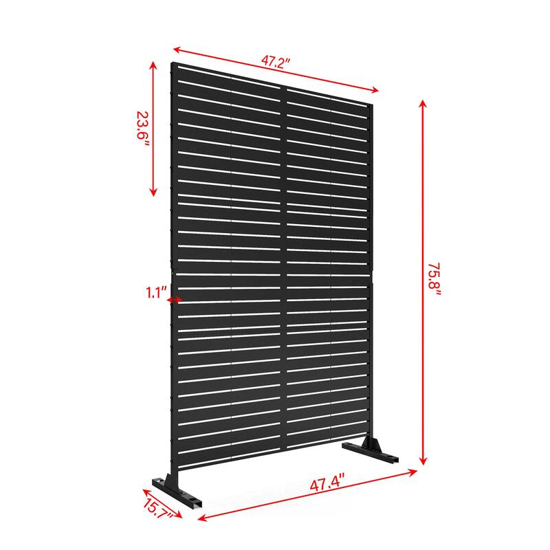 6.3 ft. H x 3.9 ft. W Sierra Freestanding Metal Privacy Screen